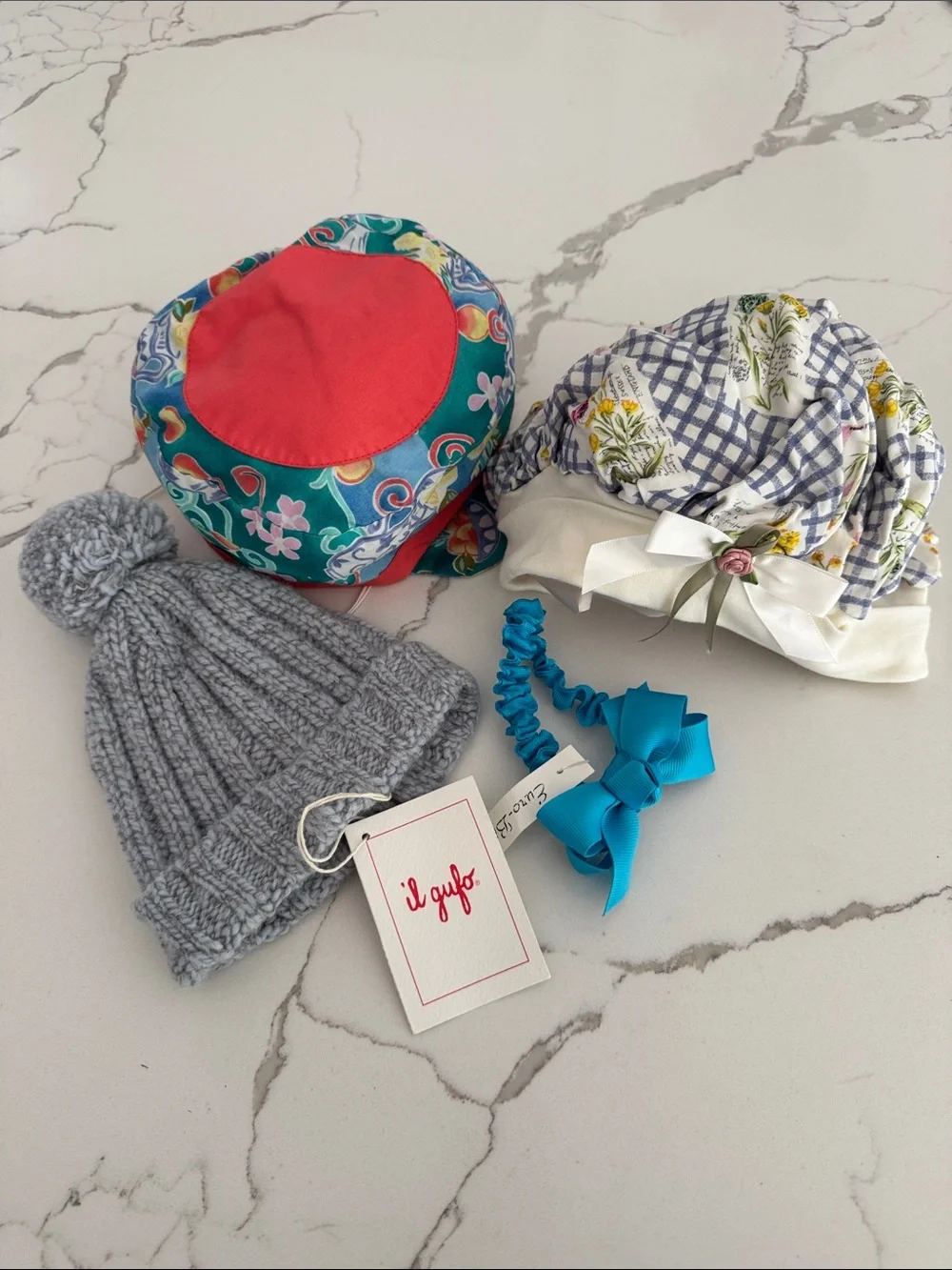 Il Gufo Light Gray Knit Pom Beanie for Kids